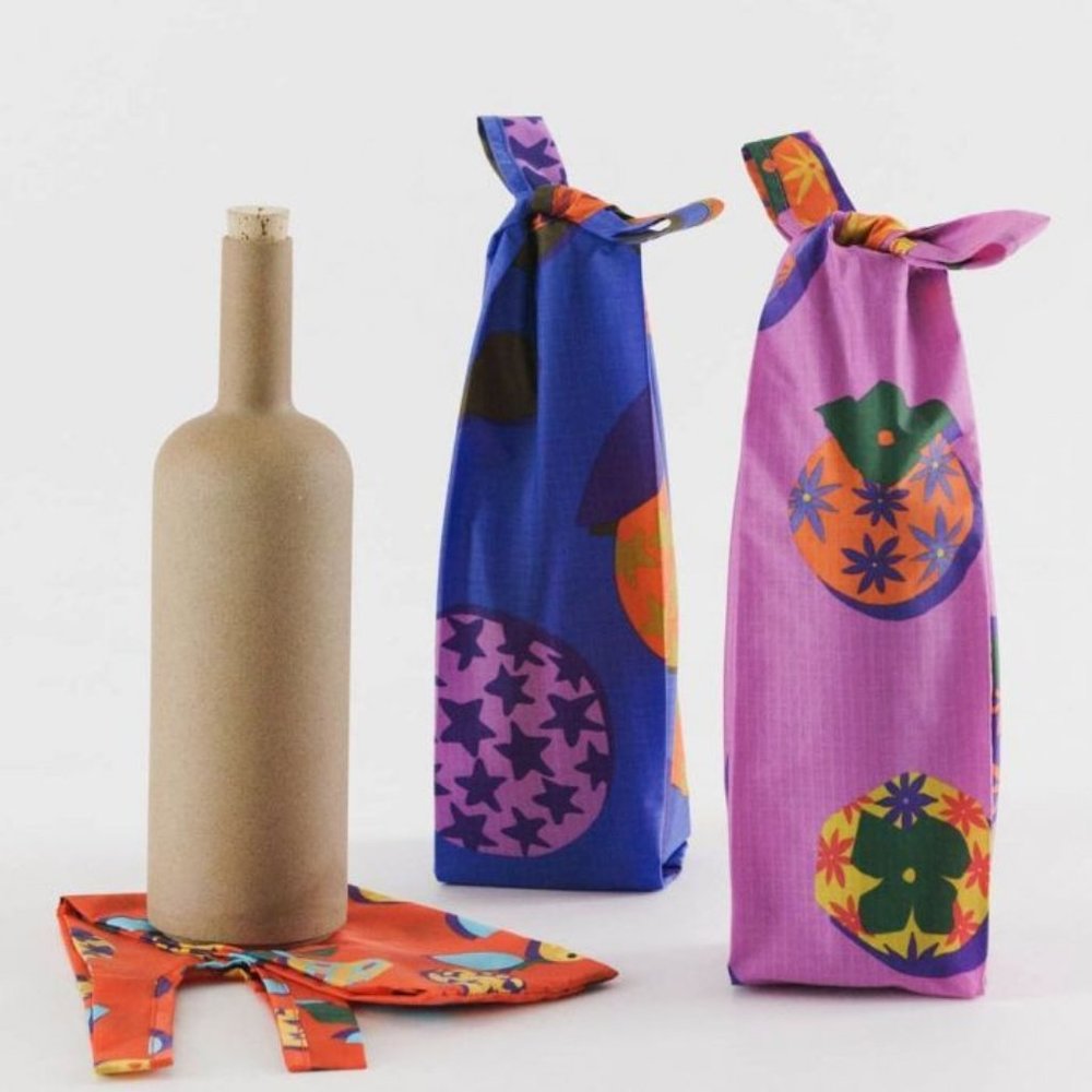 NWT Wine Baggu Set - Collage Fruit (Grapefruit, Persimmon, Kumquat)